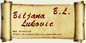 Biljana Luković vizit kartica